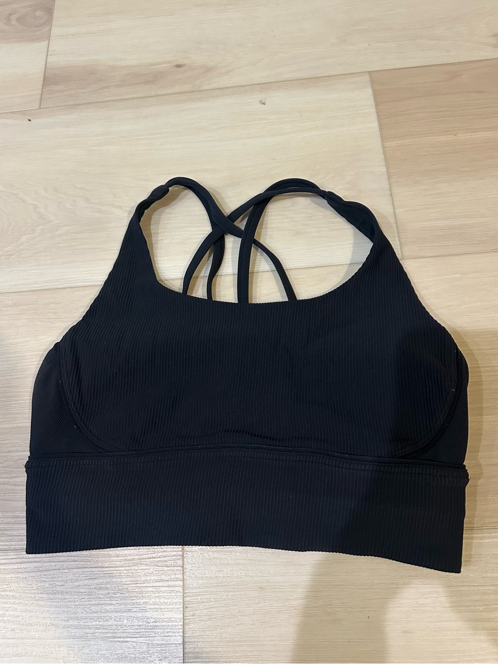 Lululemon Energy LongLine Ribbed Sports Bra - Black - Size 8